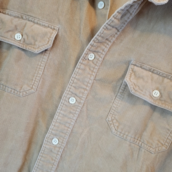 Vintage Kingsport Tan Camel Corduroy Long Sleeve Button Up Shirt - Picture 2 of 6